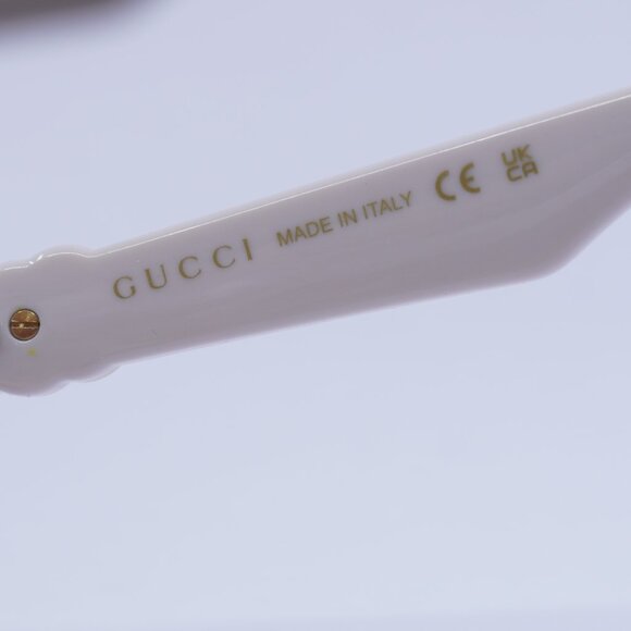 ?️ New Gucci GG1542S 003 Sunglasses - Ivory Frame, Clear/Brown Lenses